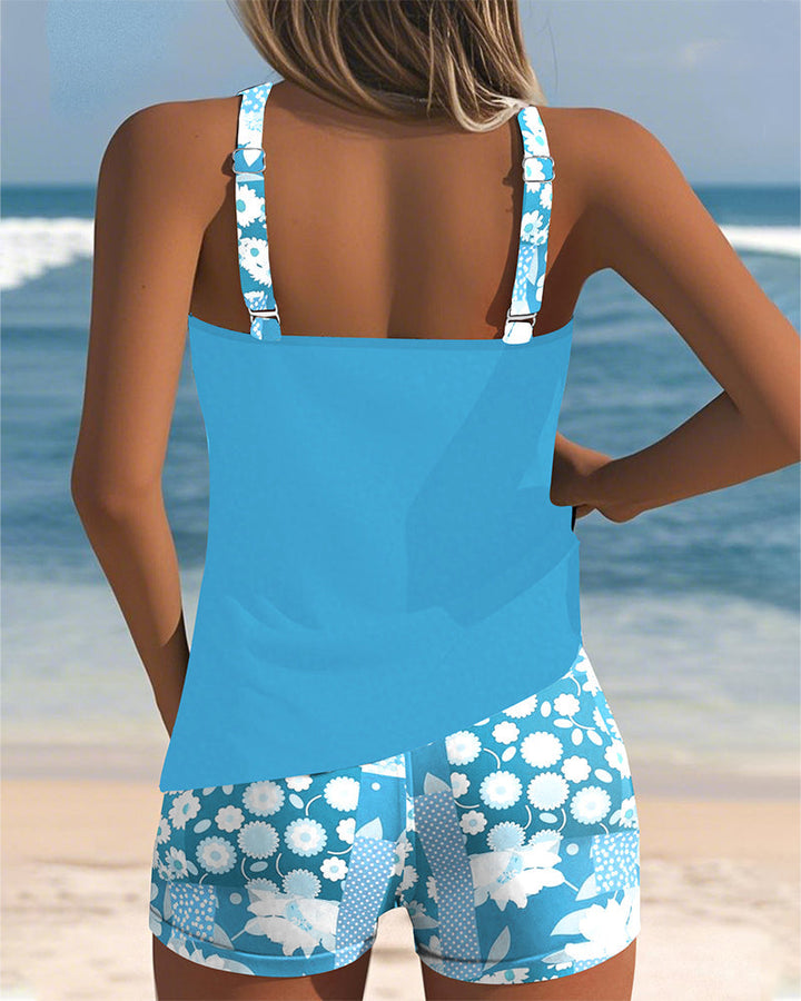 LENA | SWIMSUIT TANK TOP WITH PRINTED BOXER SET