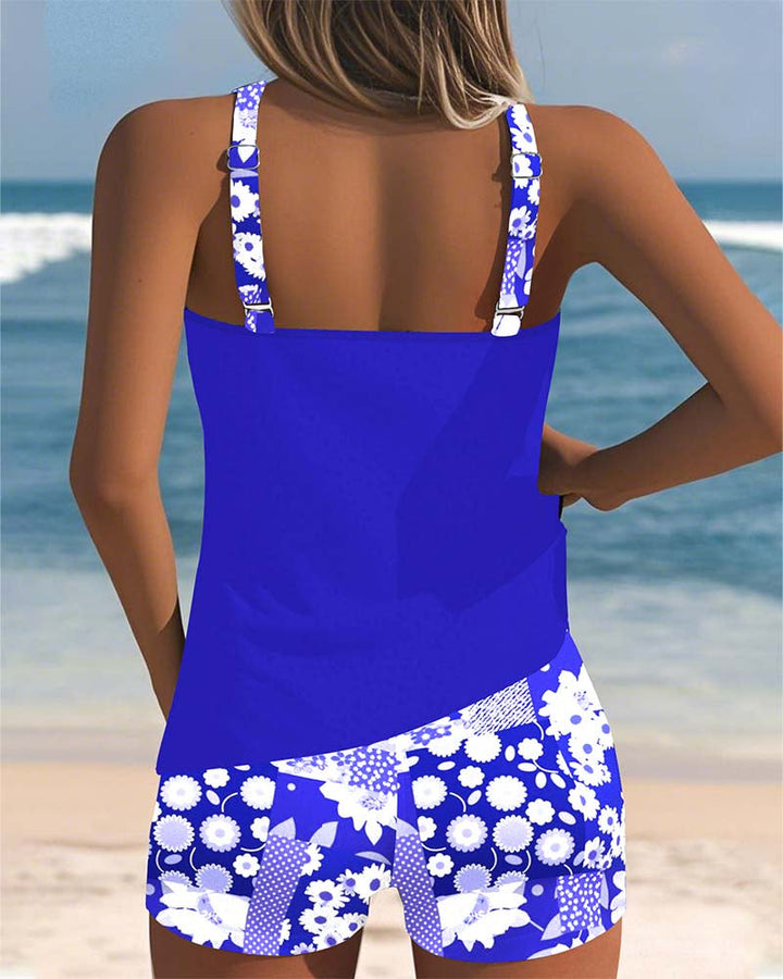 LENA | SWIMSUIT TANK TOP WITH PRINTED BOXER SET