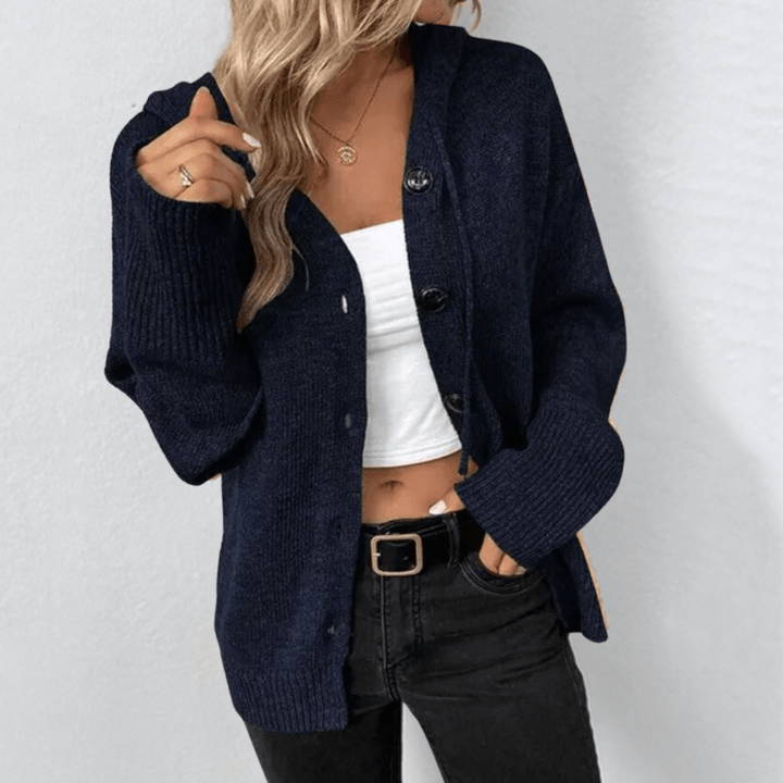 Maisie | Women's Cozy Hooded Button Cardigan