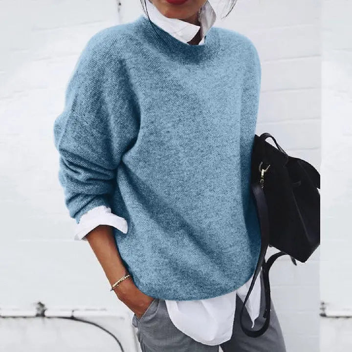 Women's Crewneck Pullover Sweater Long Sleeve Oversized Knit Casual