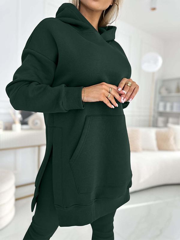 Sienna Solid Color Hoodie and Lined Leggings Set
