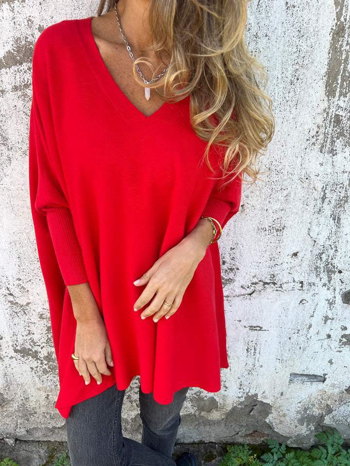 Koa | Women's Oversized V-Neck Tunic Sweater