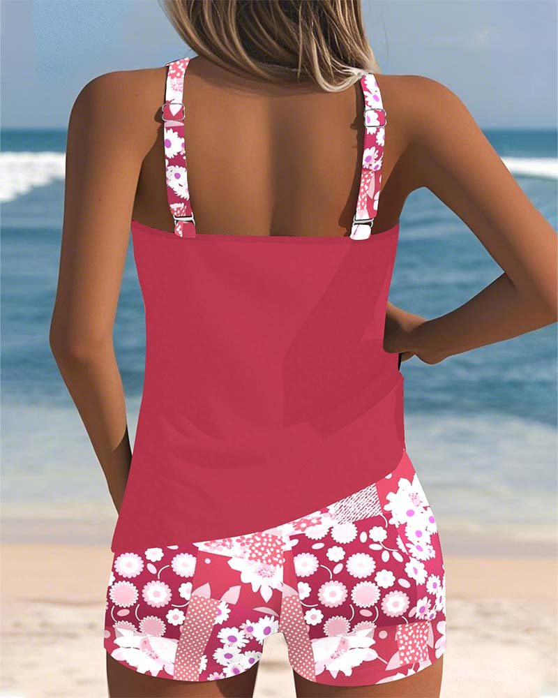 LENA | SWIMSUIT TANK TOP WITH PRINTED BOXER SET