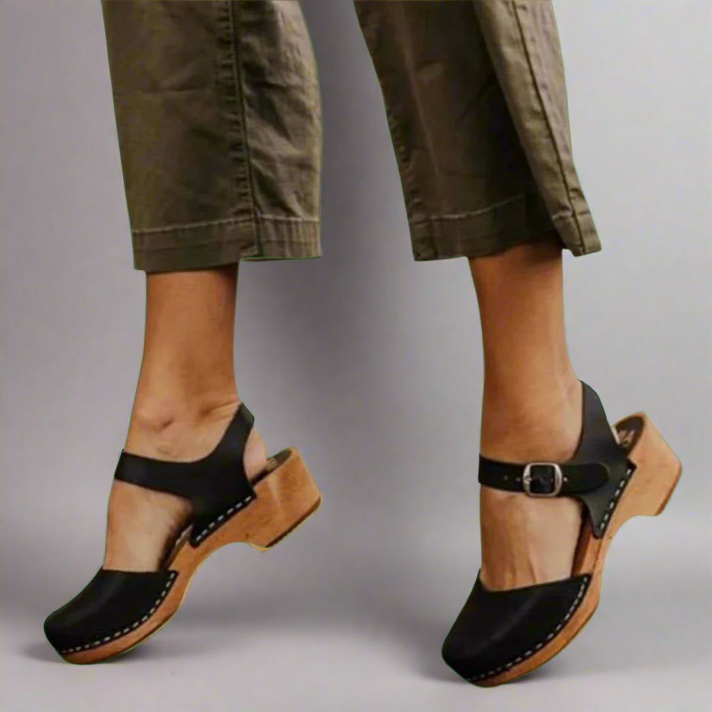 Joy | Platform Ankle Strap Clogs for Women