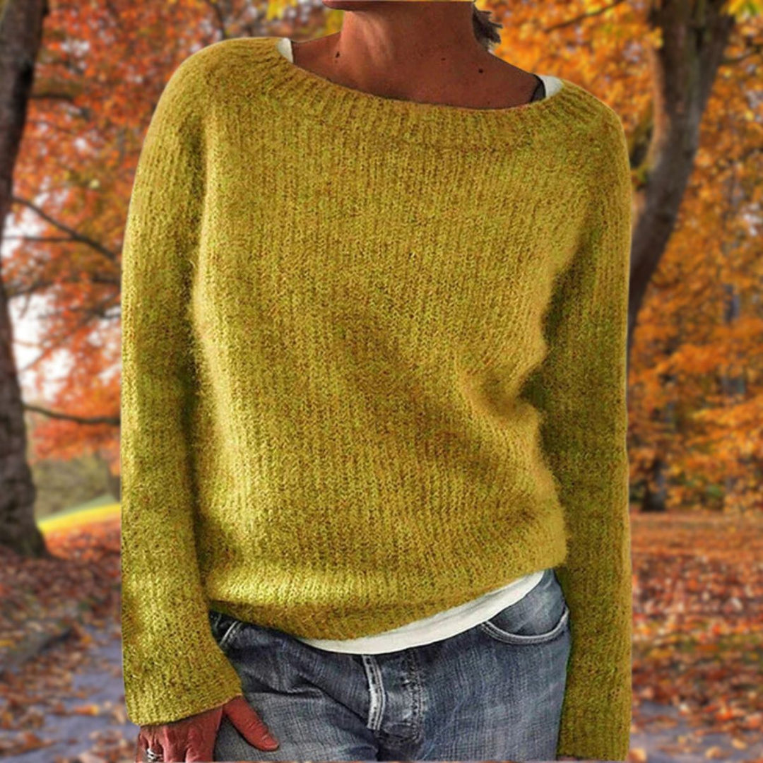 Sylvie | Women's Boat Neck Layered Knit Sweater