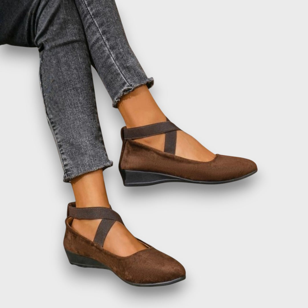 Avril - Criss-Cross Wedge Shoes