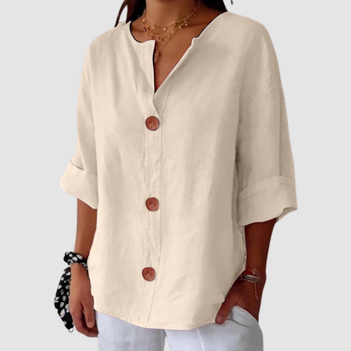 Leah™ Casual Linen Blouse