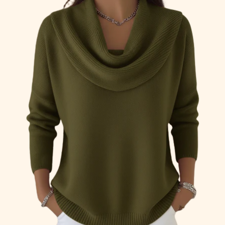 Cercie | Women's Draped Cowl Neck Sweater