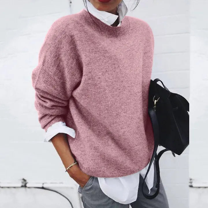 Women's Crewneck Pullover Sweater Long Sleeve Oversized Knit Casual