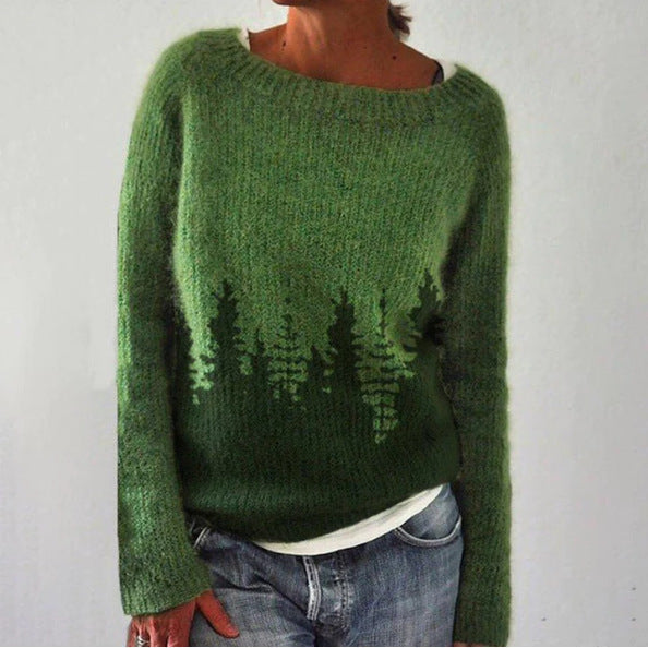 Adeline | Women's Deep V-Neck Ribbed Collar Sweater