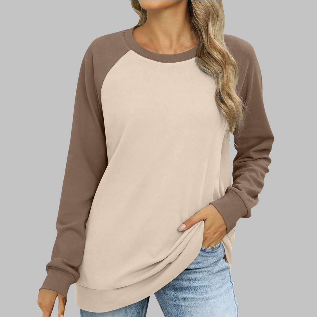Women's Colorblock Crewneck Sweatshirt Long Sleeve Raglan Casual Pullover Top
