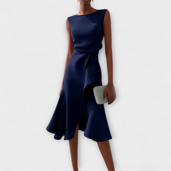 Juliette – Asymmetrical Draped Midi Dress