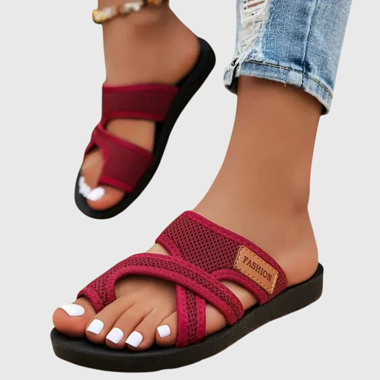 Laureline | Woven Strappy Slide Sandals for Women