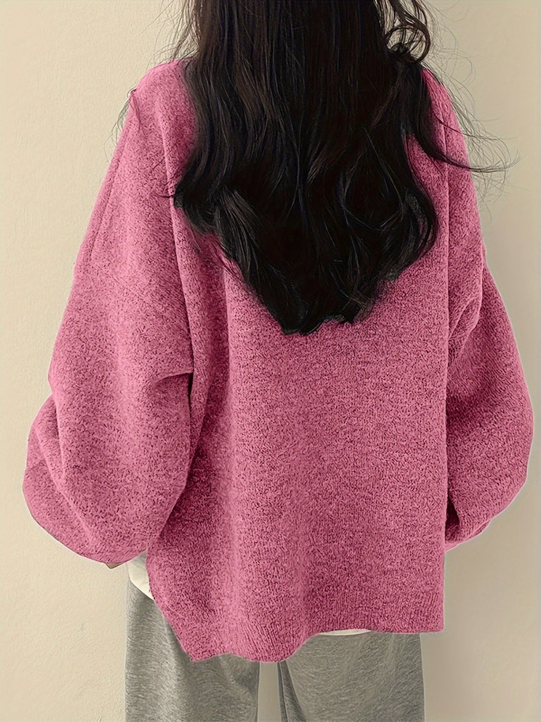 Marigold | Women's Oversized Crew Neck Sweater with Balloon Sleeves