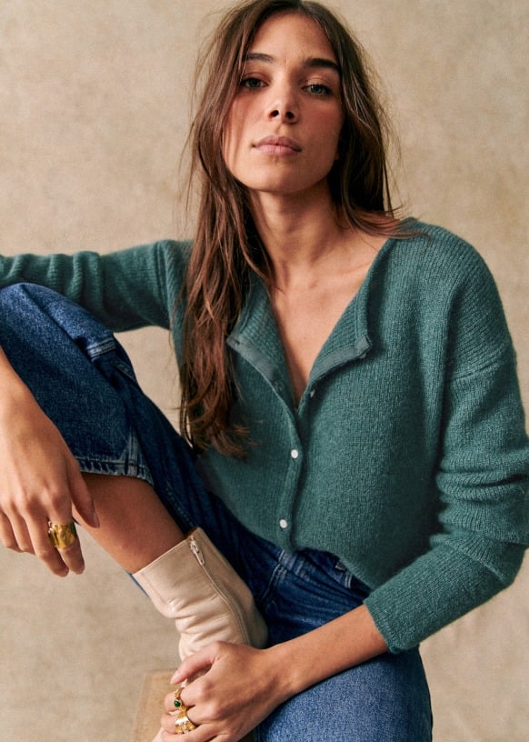 Women's Knit Cardigan V-Neck Long Sleeve Button-Front Casual Sweater