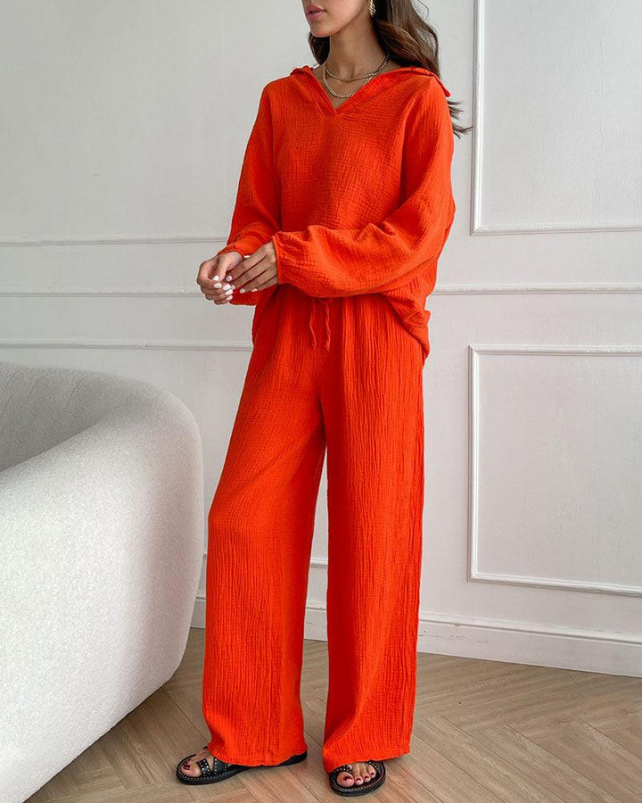 Autumn V-Neck Casual Set