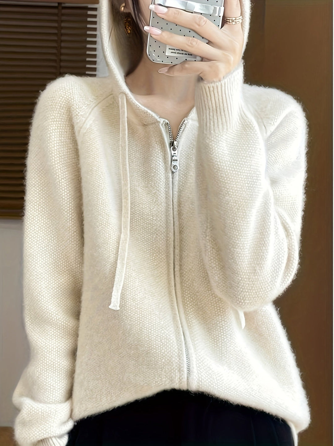 Wren | Women's Hooded Zip-Up Cardigan for Cosy Autumn/Winter Layering