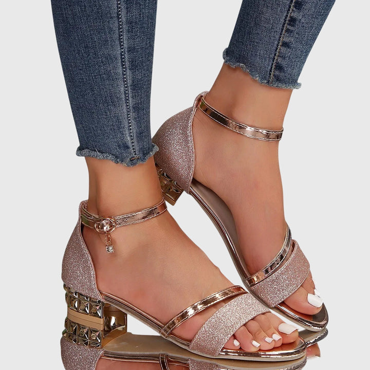 Irina | Ankle Strap Block Heel Sandals for Women