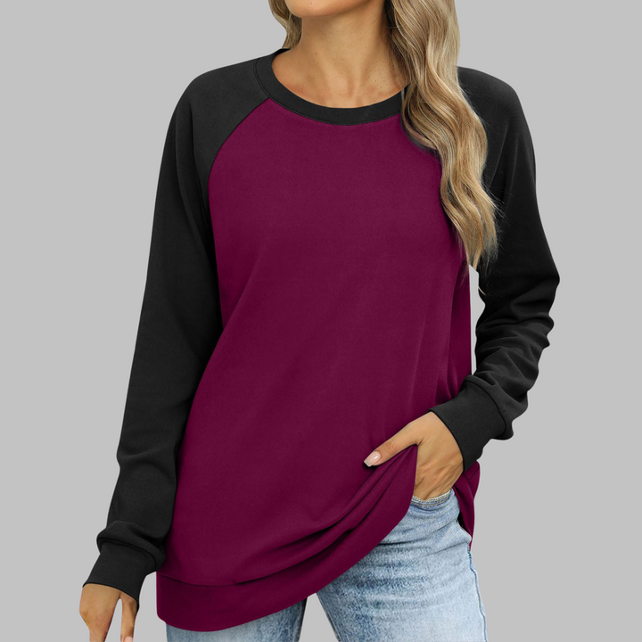 Women's Colorblock Crewneck Sweatshirt Long Sleeve Raglan Casual Pullover Top