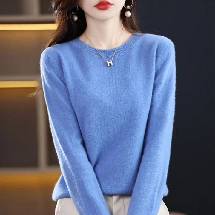 Women's Relaxed Crew Neck Knit Sweater – Soft Long Sleeve Pullover