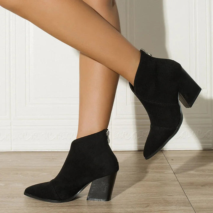 Women's Ankle Boots Block Heel Style Casual Footwear