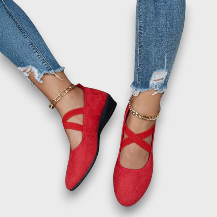 Avril - Criss-Cross Wedge Shoes