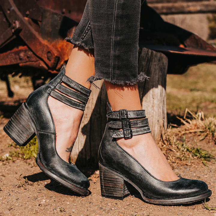 Melodee | Block Heel Ankle Strap Boots for Women