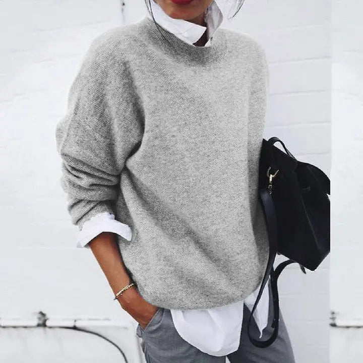 Women's Crewneck Pullover Sweater Long Sleeve Oversized Knit Casual