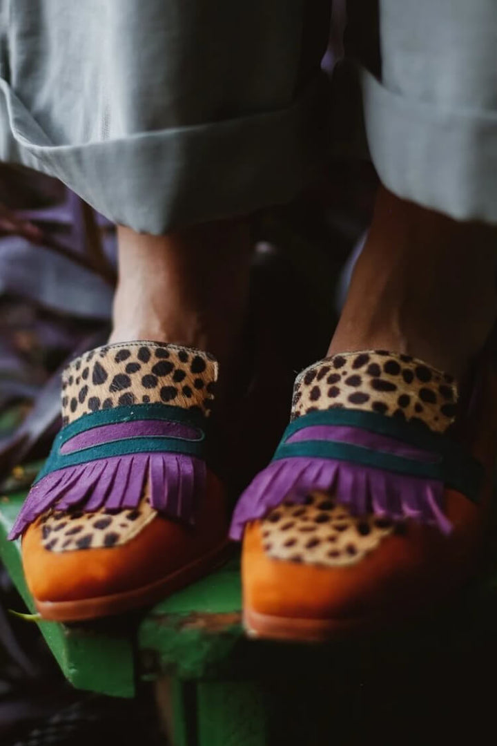 Eliza | Women's Animal-Print Fringe Loafers