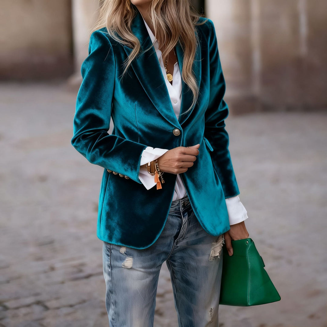 Vincent Velvet Slim-fit Suit Jacket