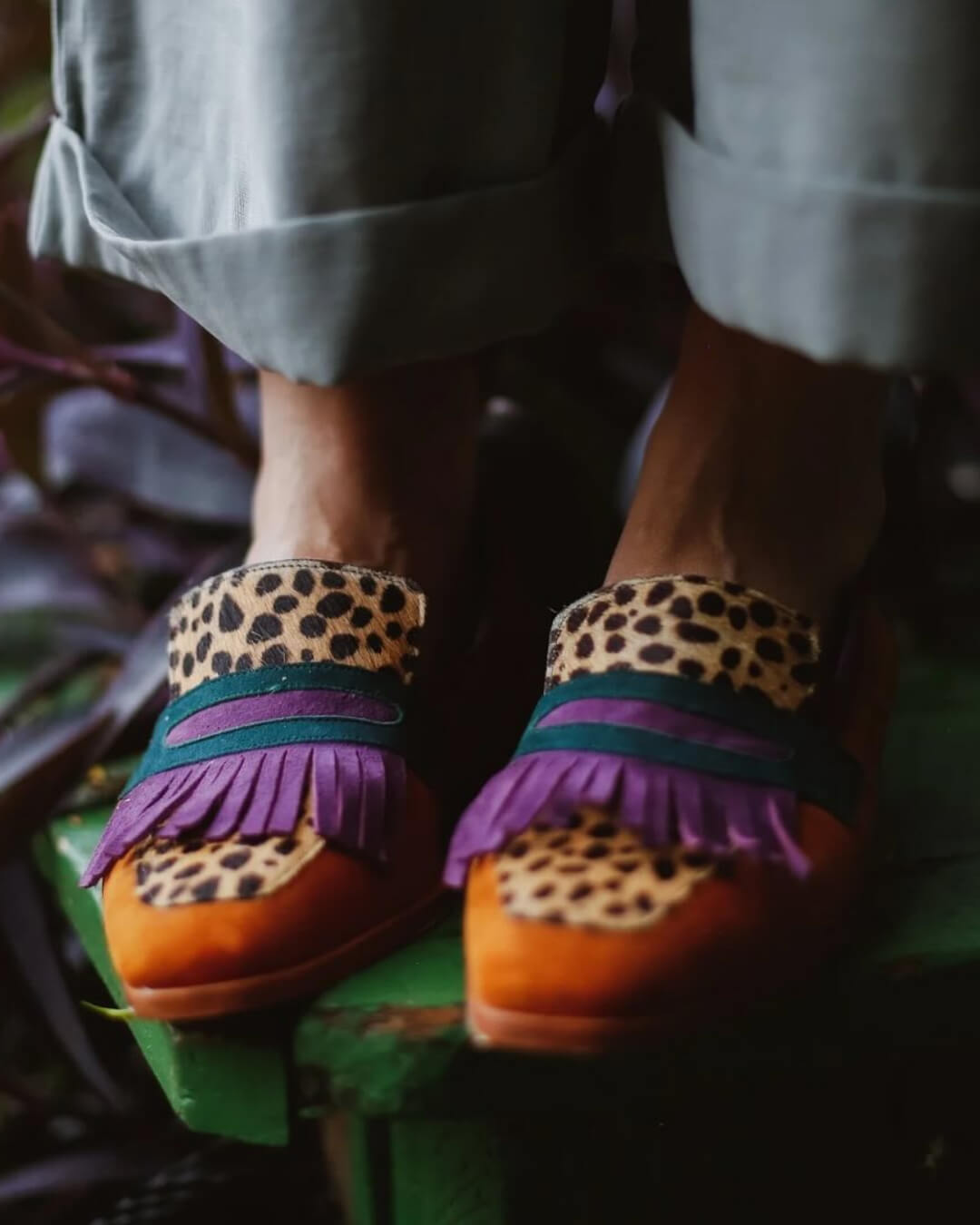 Eliza | Women's Animal-Print Fringe Loafers