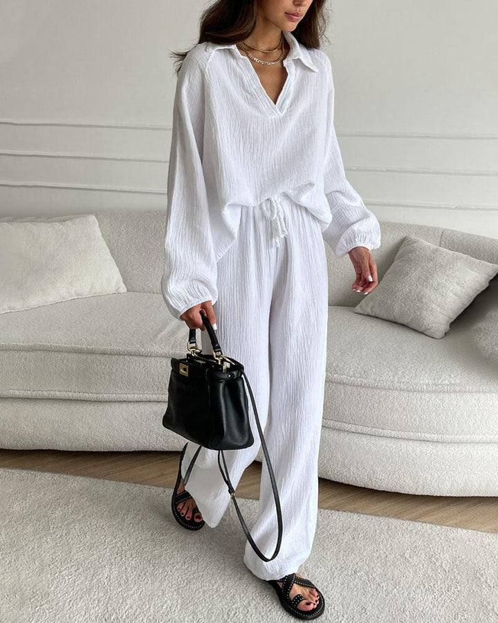 Autumn V-Neck Casual Set