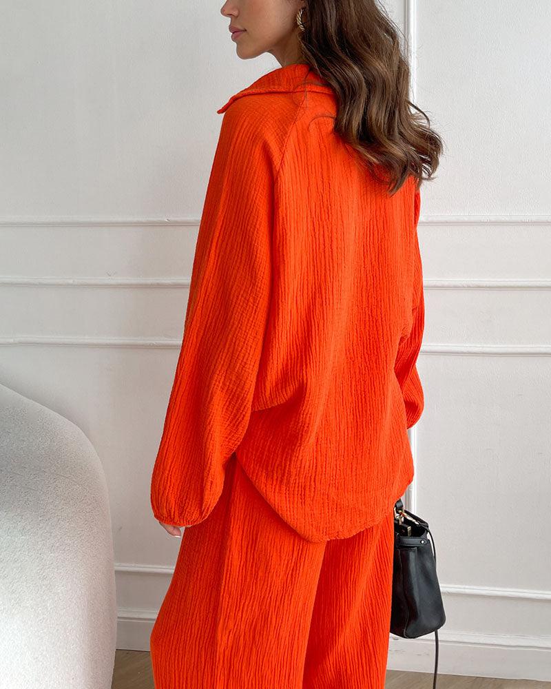 Autumn V-Neck Casual Set
