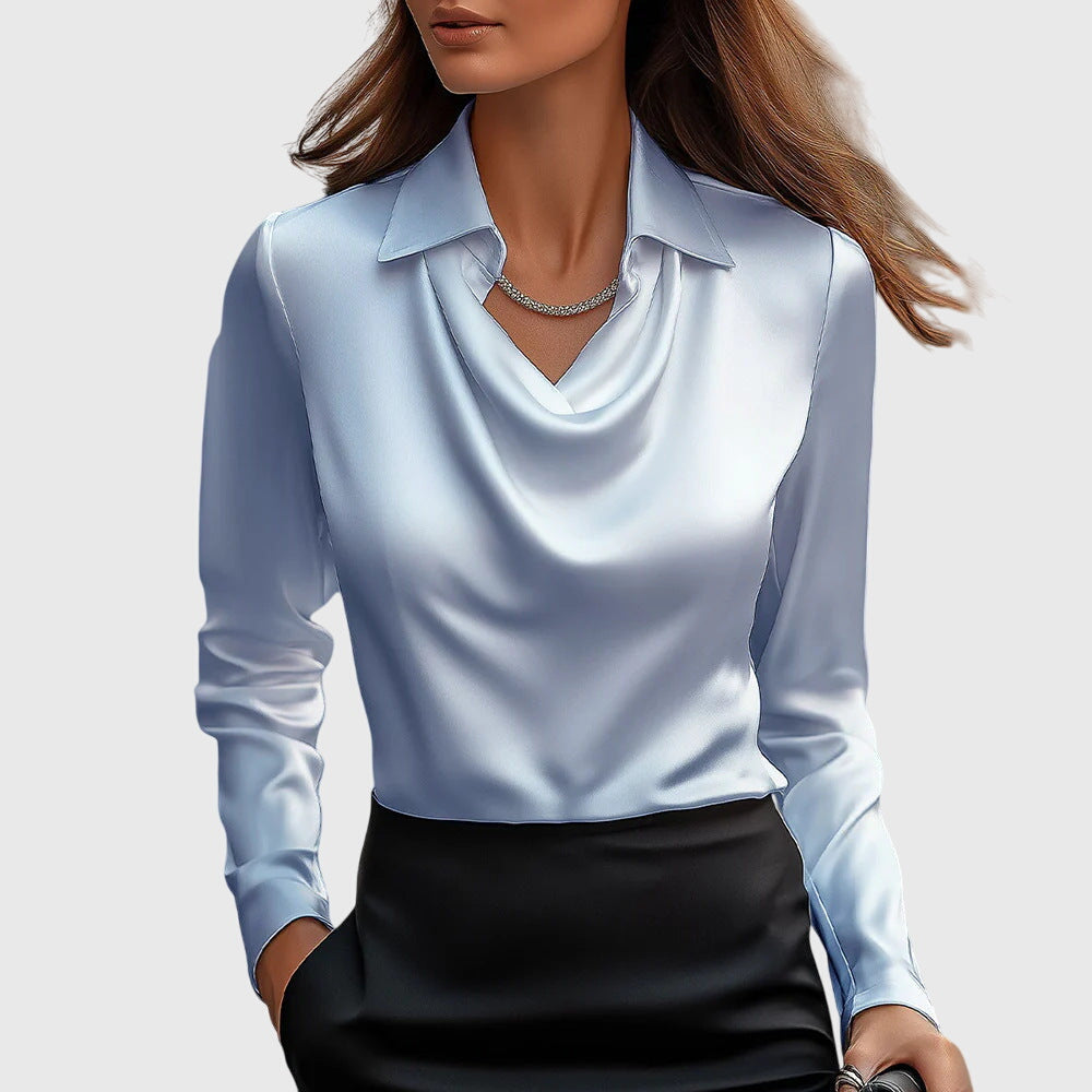 Laodice | Blouse with Cowl Neck and Long Sleeves for Women