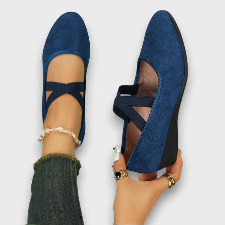 Avril - Criss-Cross Wedge Shoes