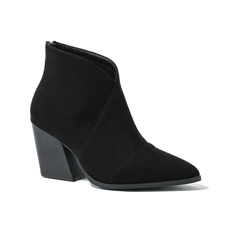 Women's Ankle Boots Block Heel Style Casual Footwear