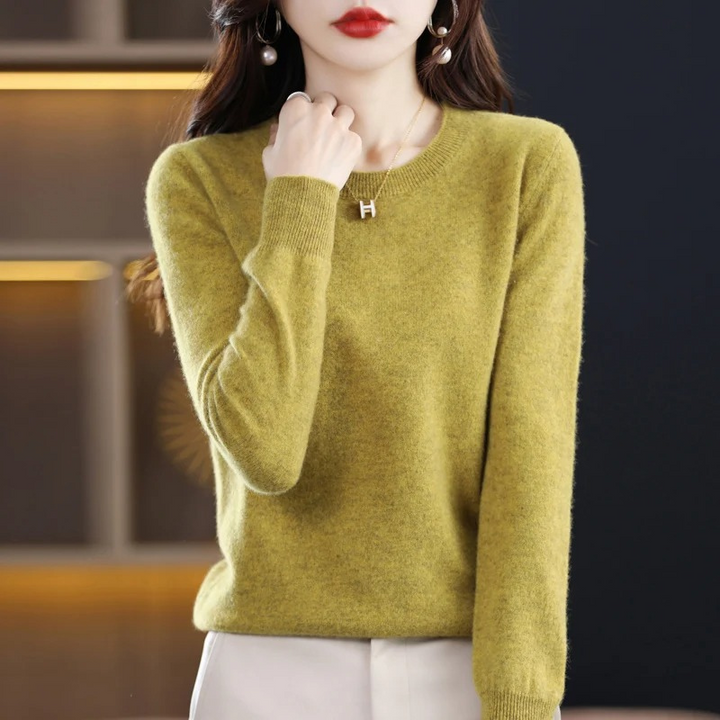 Women's Relaxed Crew Neck Knit Sweater – Soft Long Sleeve Pullover