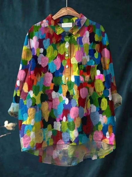 Caroline | Floral Oversized Collar Blouse for Women