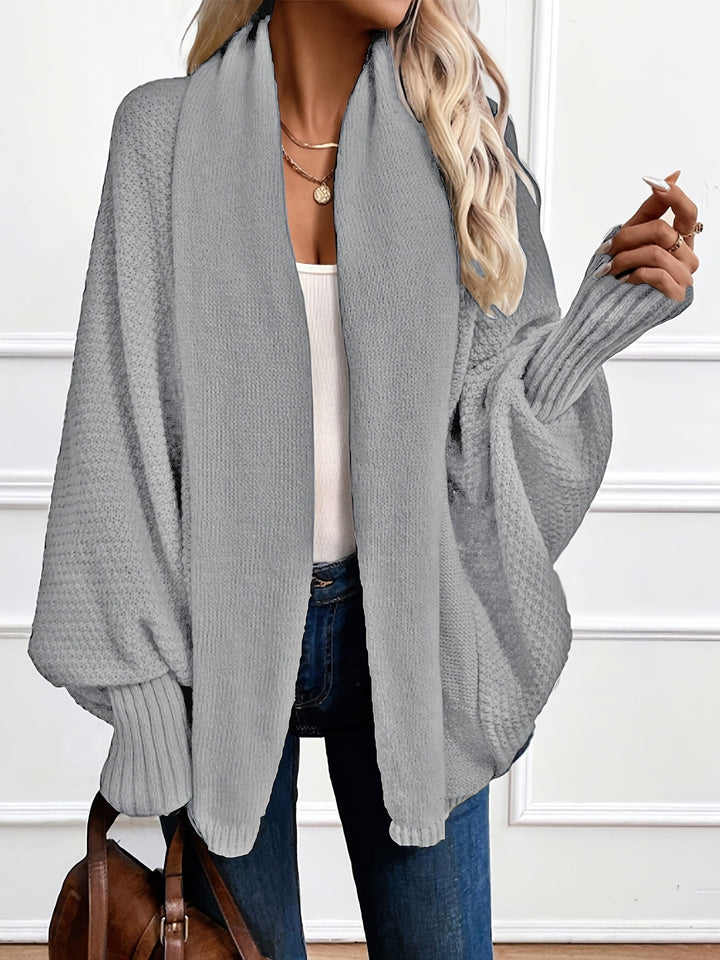 Women's Draped Shawl Collar Cardigan Open Front Batwing Sleeve Knit Sweater