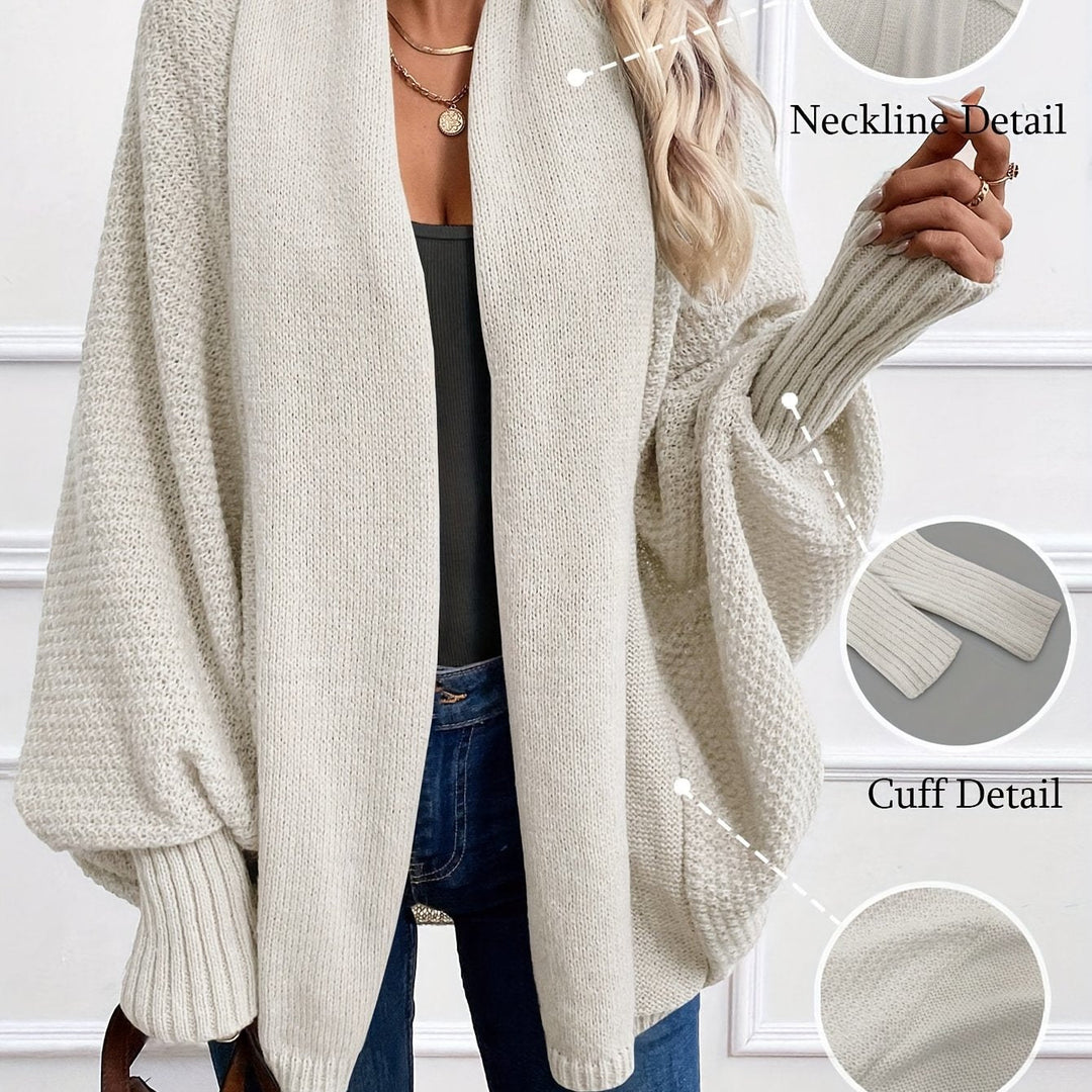 Women's Draped Shawl Collar Cardigan Open Front Batwing Sleeve Knit Sweater
