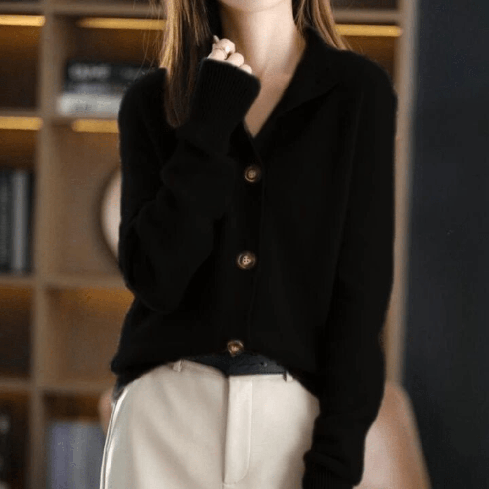 Women's Fluffy Button Front Cardigan – Plush Long Sleeve Knit Cardigan