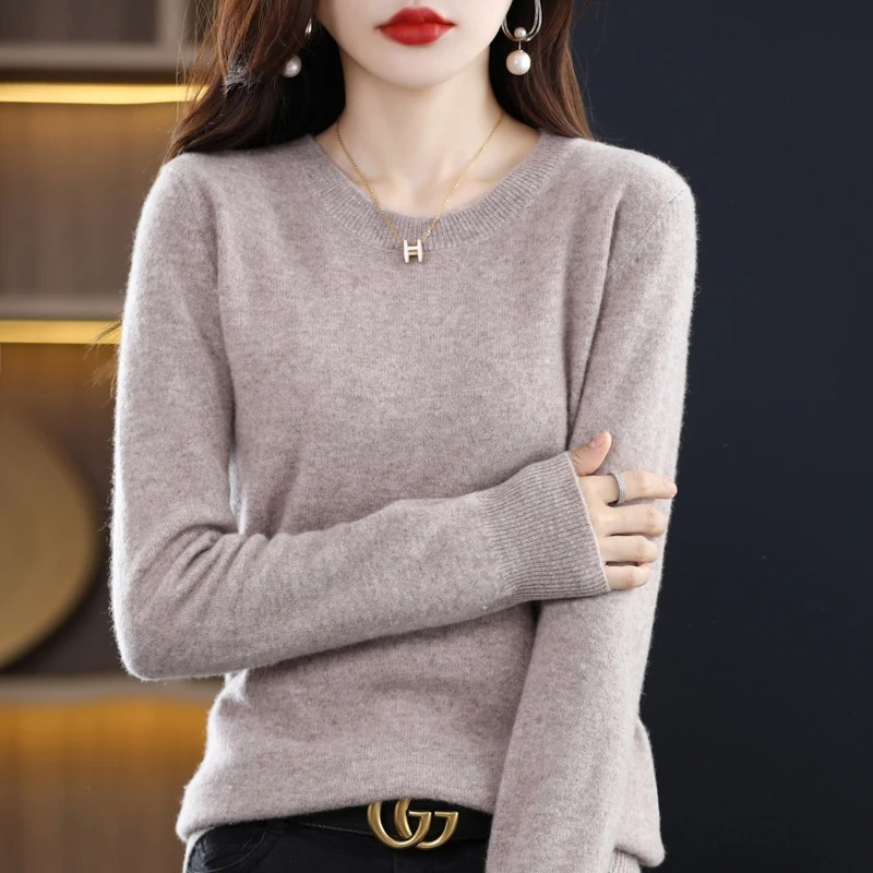 Women's Relaxed Crew Neck Knit Sweater – Soft Long Sleeve Pullover