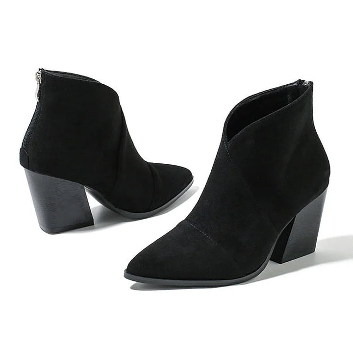 Women's Ankle Boots Block Heel Style Casual Footwear