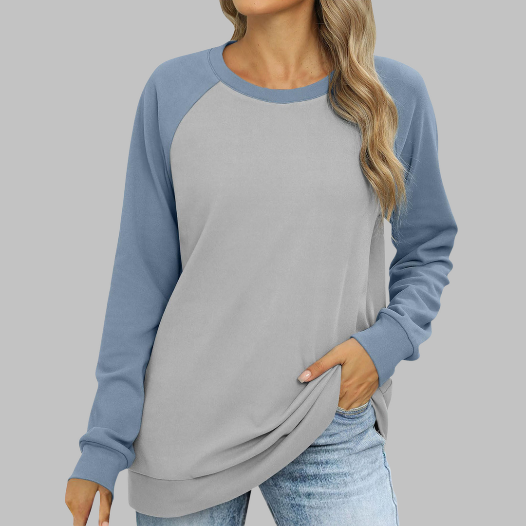 Women's Colorblock Crewneck Sweatshirt Long Sleeve Raglan Casual Pullover Top