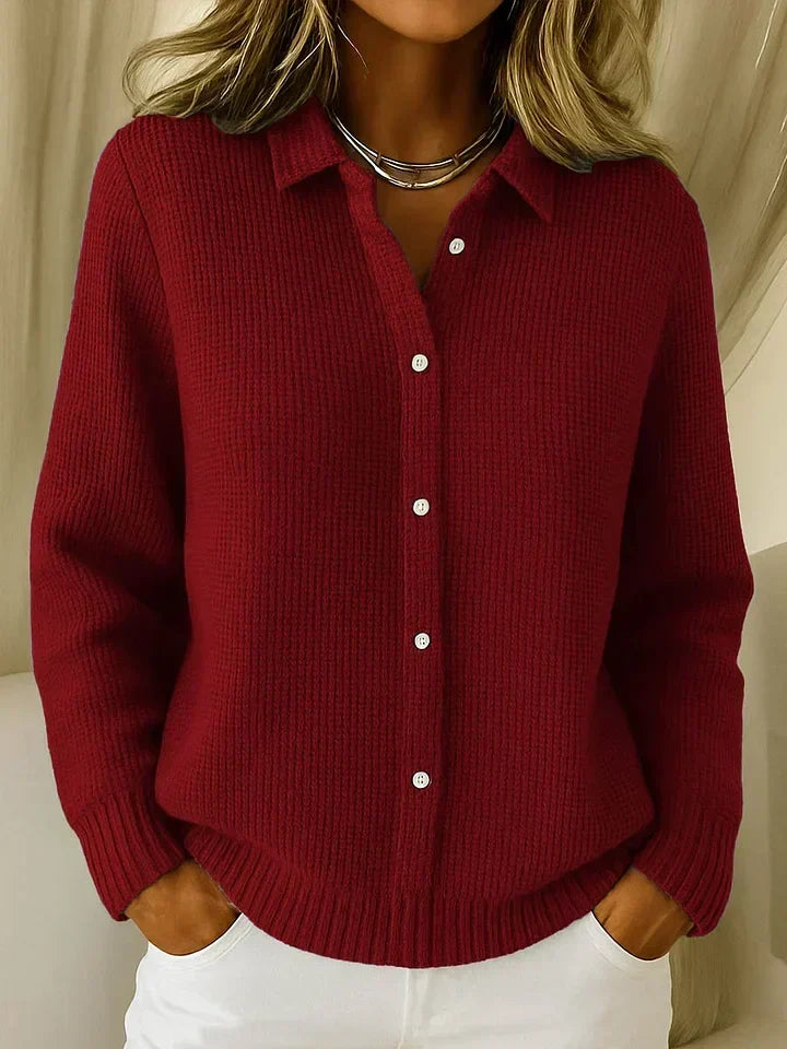 Women's Long Button Cardigan – Relaxed Fit Knit Cardigan