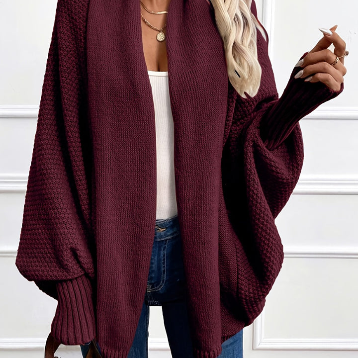 Women's Draped Shawl Collar Cardigan Open Front Batwing Sleeve Knit Sweater