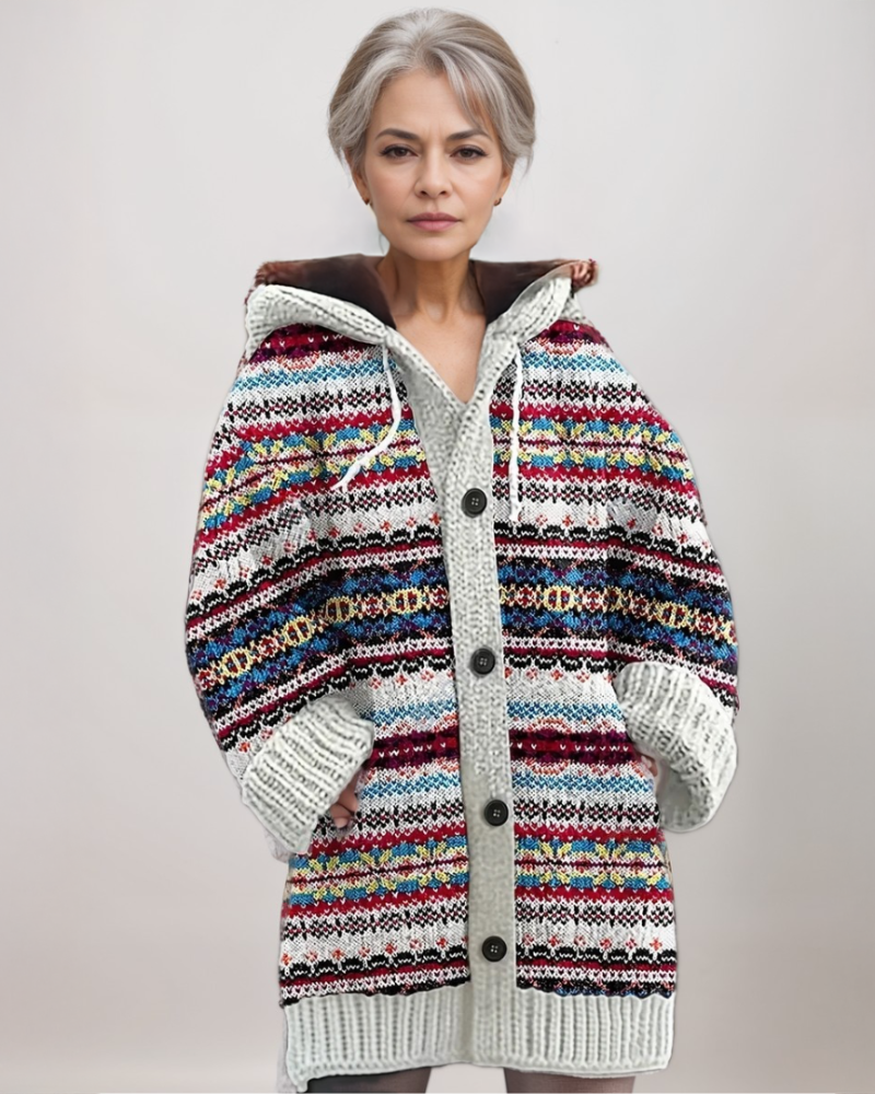 Women's Hooded Pocket Cardigan – Button Front Long Sleeve Knit Cardigan