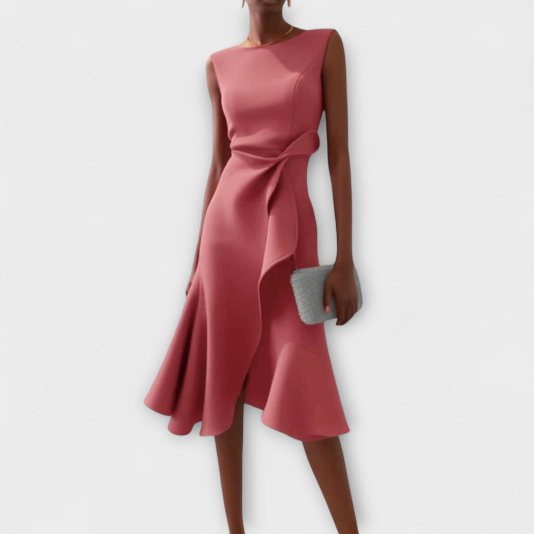 MARISSA™ –  Elegant Wrap-Style Sleeveless Dress