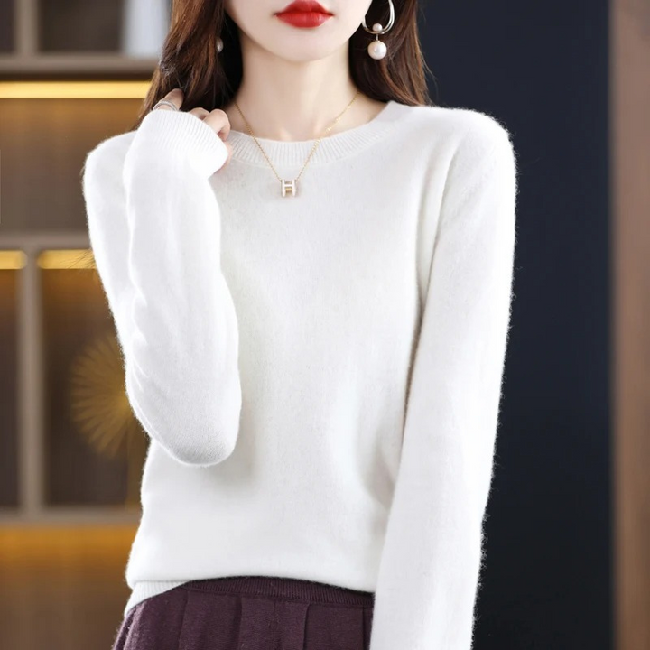 Women's Relaxed Crew Neck Knit Sweater – Soft Long Sleeve Pullover