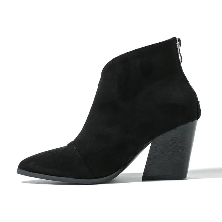 Women's Ankle Boots Block Heel Style Casual Footwear